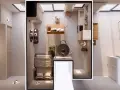 Clever einzimmerwohnung einrichten: Schlafbereich, Küche und Wohnzone sind stilvoll integriert. Minimalistisch und funktional.