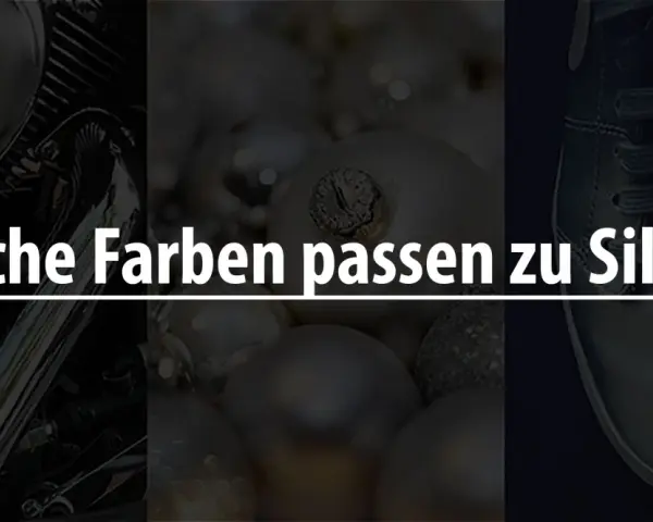 Welche Farben passen zu Silber? Ein Motorrad, Weihnachtsdeko und ein Sneaker zeigen die Vielseitigkeit von Silber.