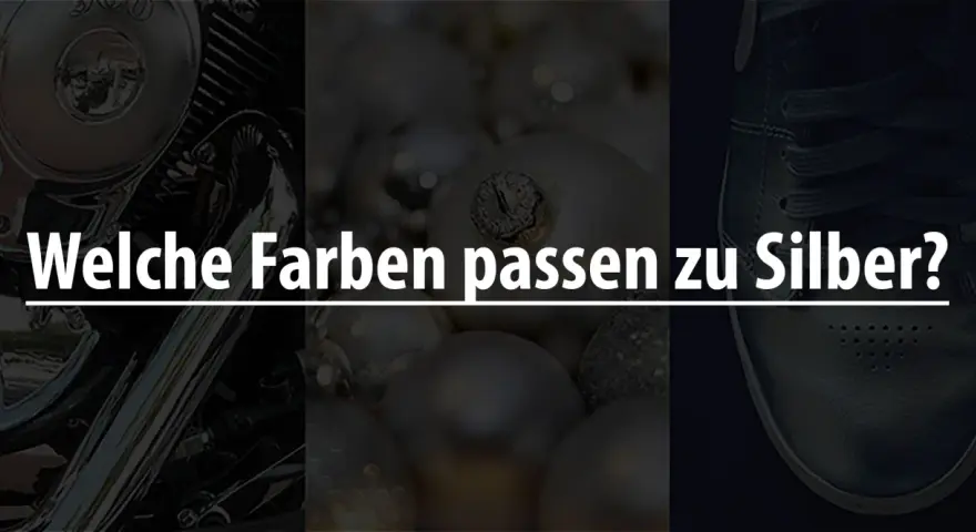 Welche Farben passen zu Silber? Ein Motorrad, Weihnachtsdeko und ein Sneaker zeigen die Vielseitigkeit von Silber.